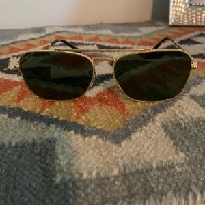 Ray-Ban Caravan 58mm Gradient Square Sunglasses gold frames